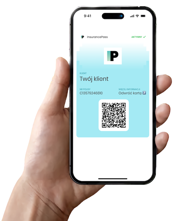 A hand holding iPhone with InsurancePass